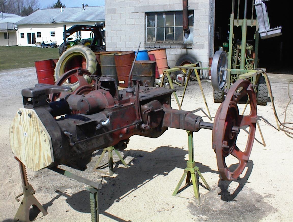 The chassis has been blasted with crushed corn cob.